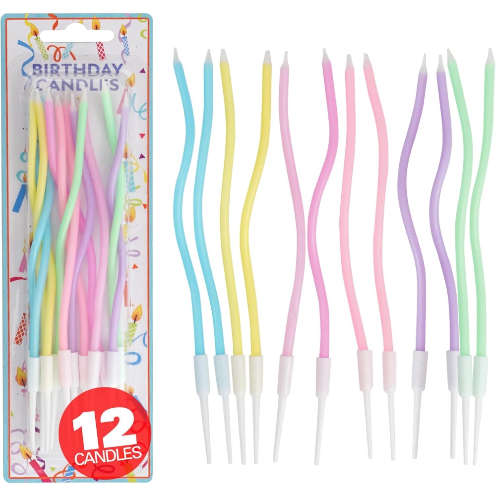 Candle Supplies In - Rainbow Spiral Birthday Cake Candles Set