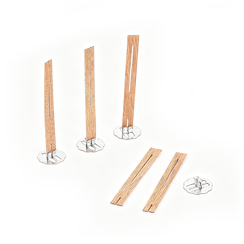 5pcs Natural Slotted Wooden Ca - Candle Supplies Beeswax 评论和价格