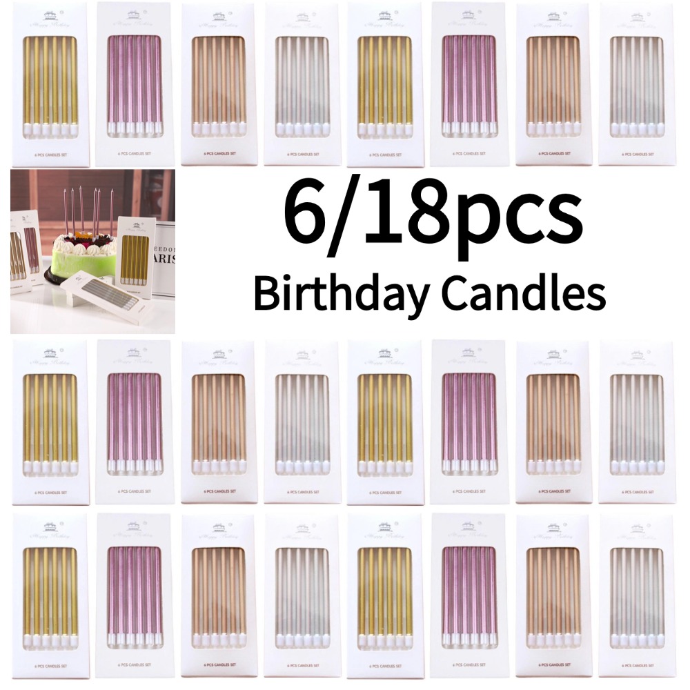 6/18pcs Metal Gold Silver Birt - Candle Supplies In 评论和价格