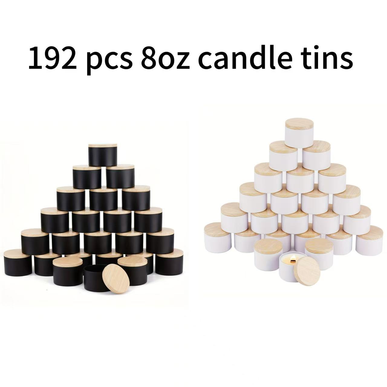 192pcs 8oz Matte Black/white   - Candle Vessel Supplies 评论和价格