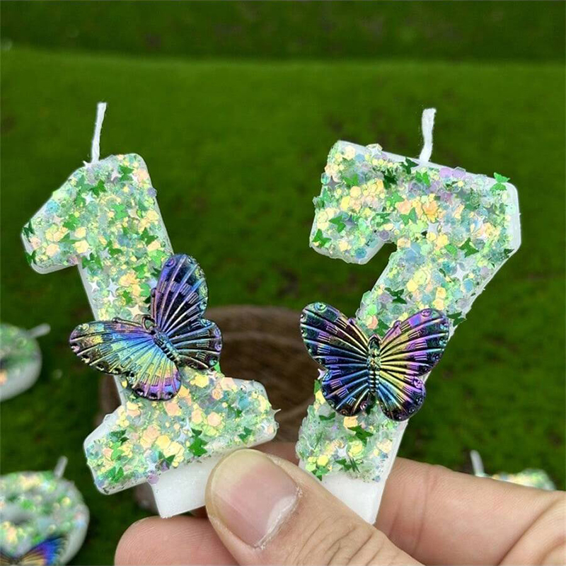 1Pc Green Sequins Number 0-9 B - Candle Supplies In 评论和价格