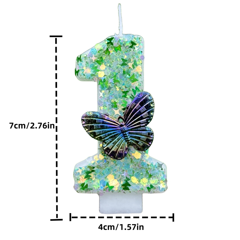 1Pc Green Sequins Number 0-9 B - Candle Supplies In 评论和价格