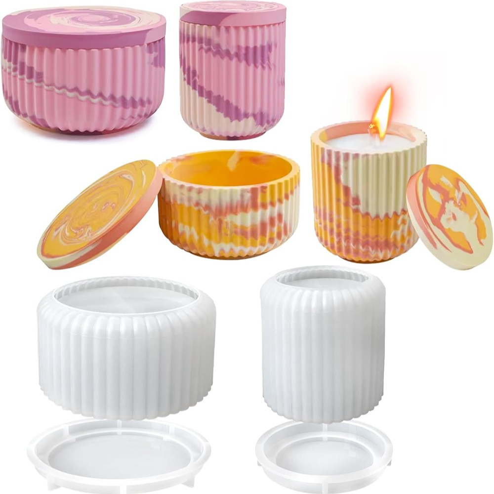 Silicone Mold for Striped Roun - Candle Vessel Supplies 评论和价格