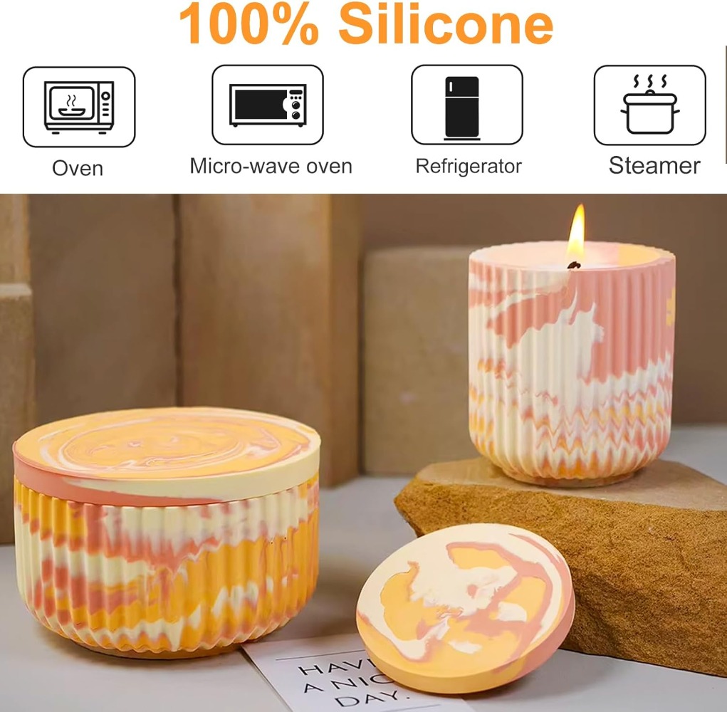 Silicone Mold for Striped Roun - Candle Vessel Supplies 评论和价格
