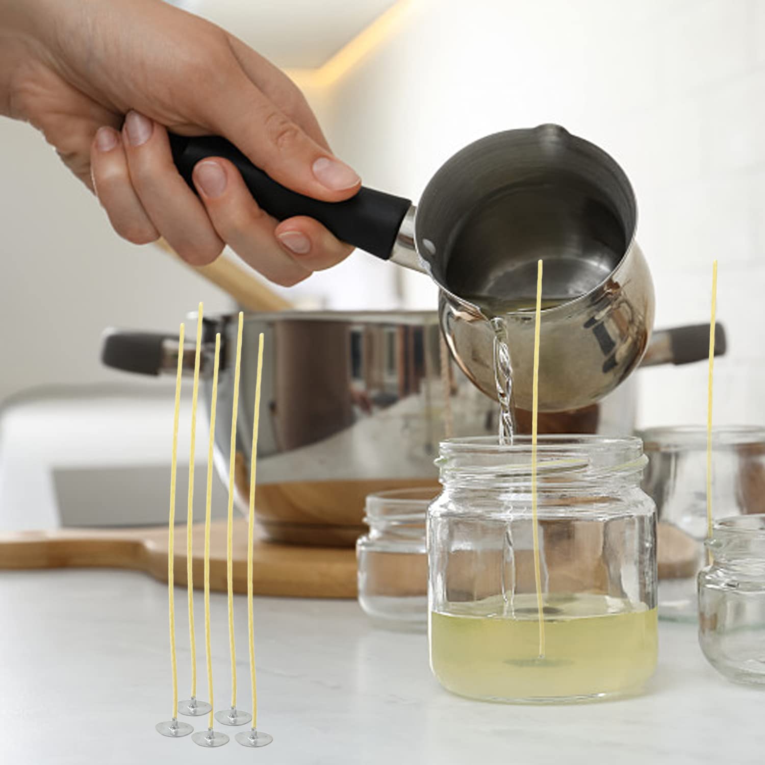 100Pcs Beeswax Candle Wicks 9- - Candle Supplies Beeswax 评论和价格